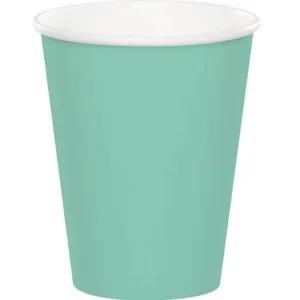 24 Pack Fresh Mint Green Paper Cups - 266ml