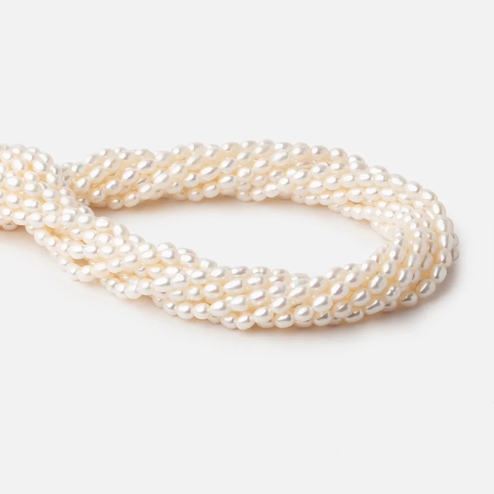 5.5x4mm Off White Oval Freshwater Pearl Beads 15.5 inch 69 pieces