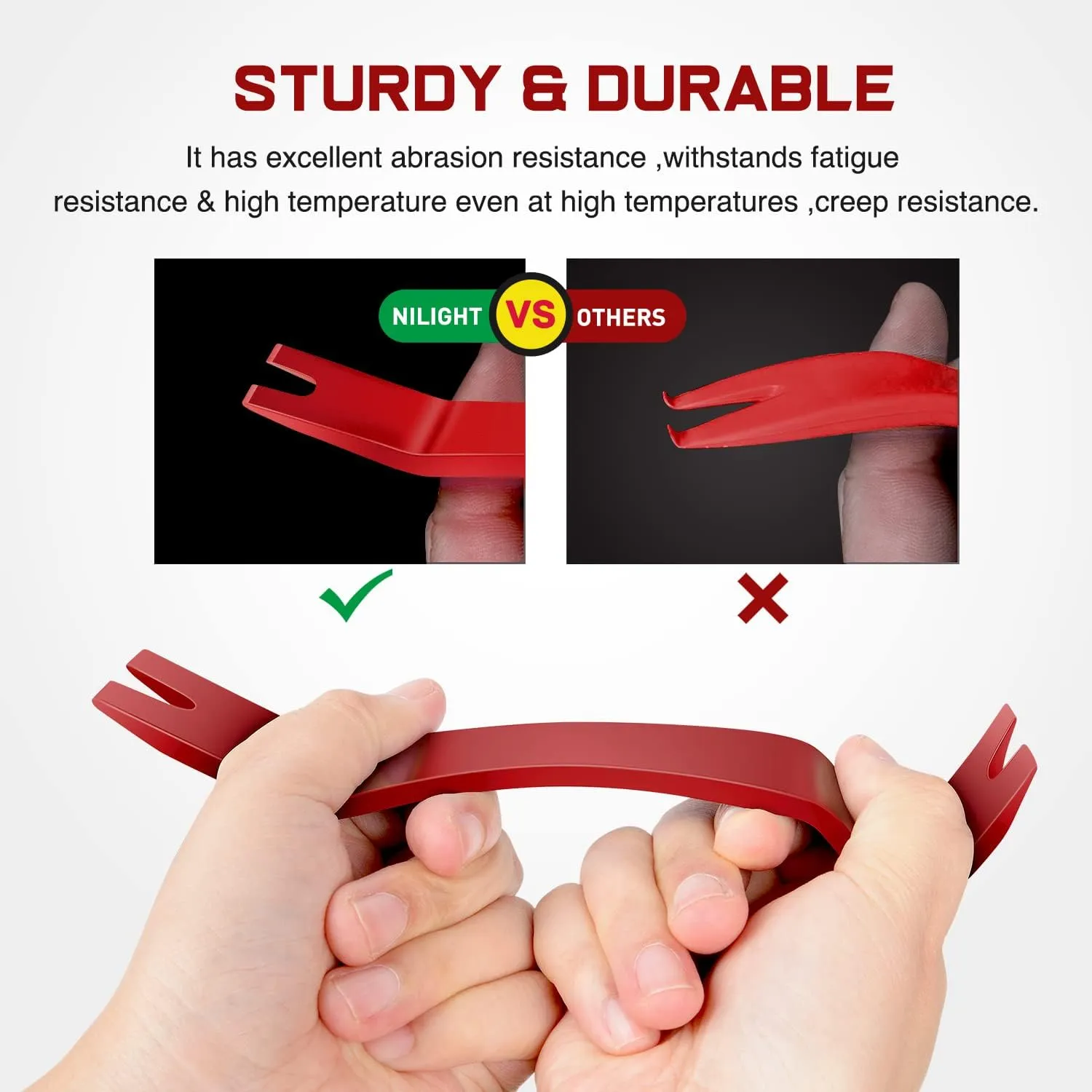 8 Pcs Auto Trim Removal Tool Set Red