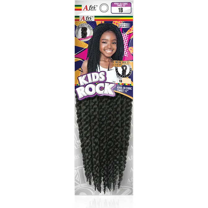 Afri-Naptural: Kids Rock 3D Cubic Twist 12" (KR06)