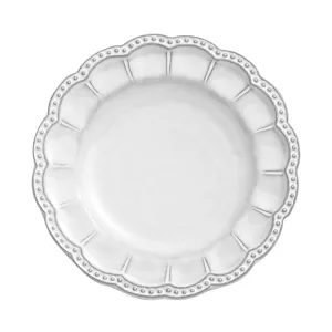 Bella Bianca Beaded Bread Plate