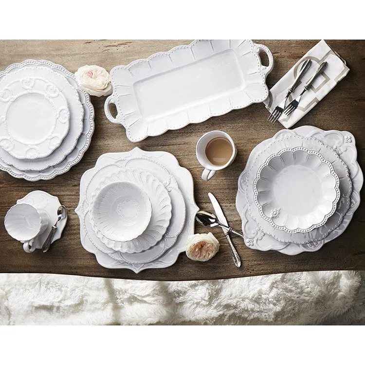 Bella Bianca Beaded Bread Plate