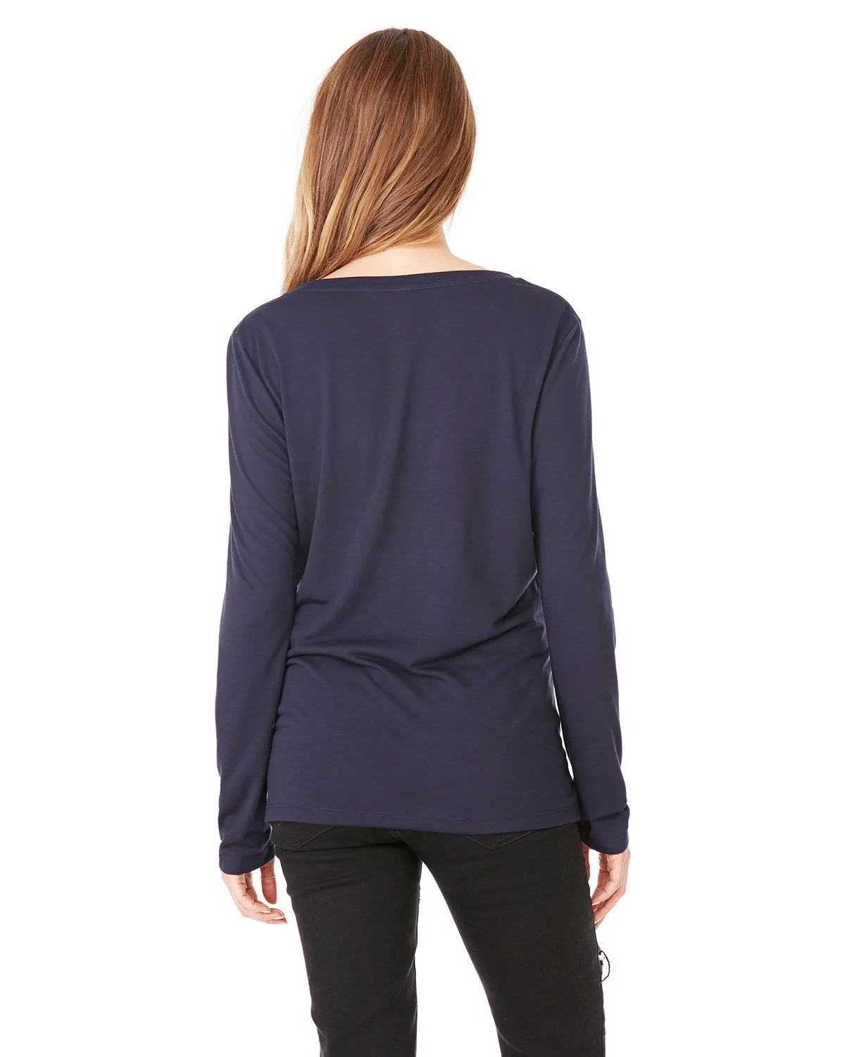 Bella   Canvas 8855 Ladies' Flowy Long-Sleeve V-Neck