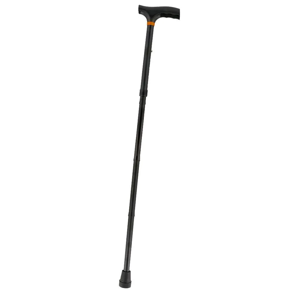 Black Adjustable Folding Cane with T Shape Handle