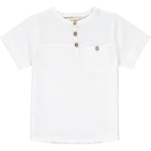 Boys Boardwalk Pique Short Sleeve Henley | White | Me and henry
