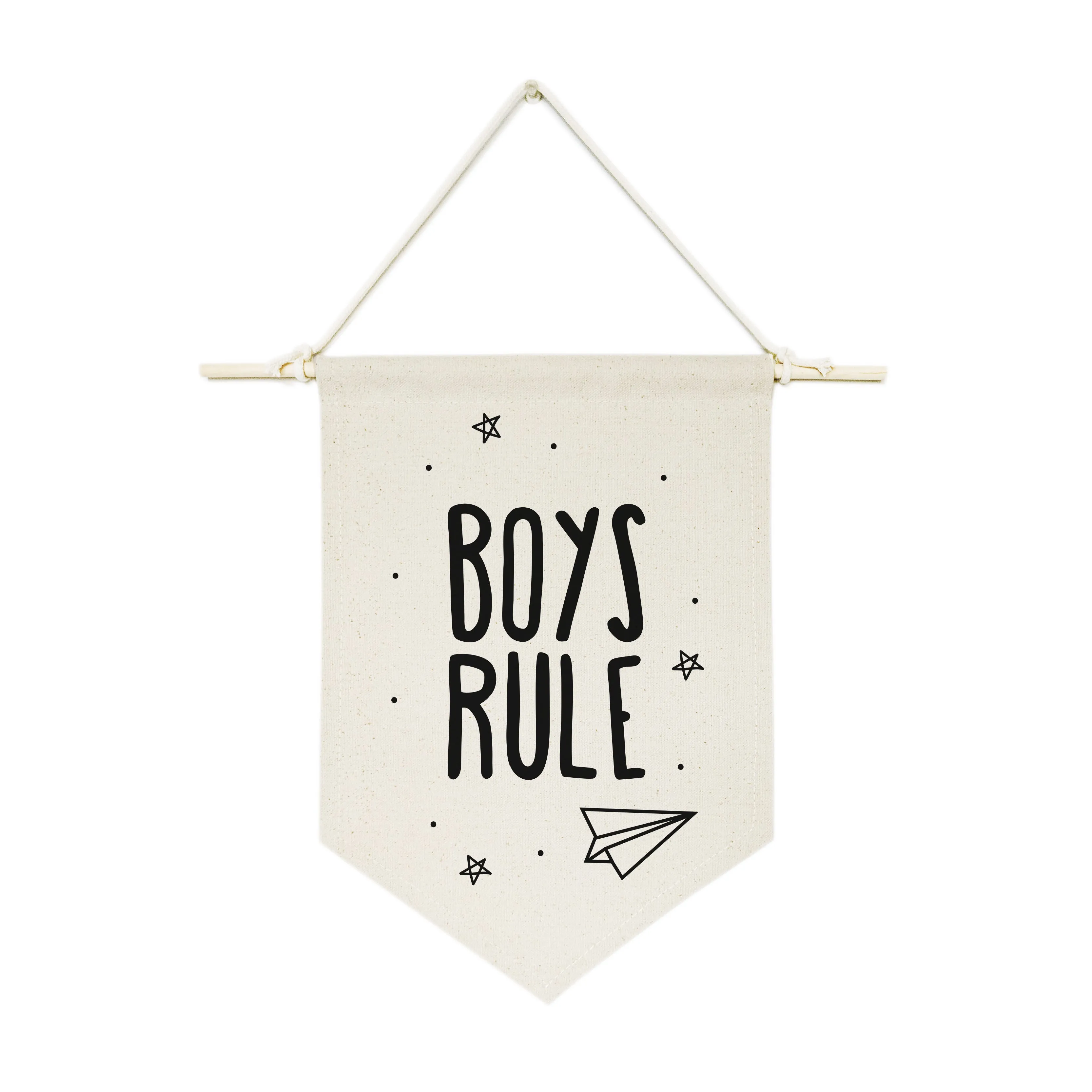 Boys Rule Hanging Wall Banner by The Cotton & Canvas Co.
