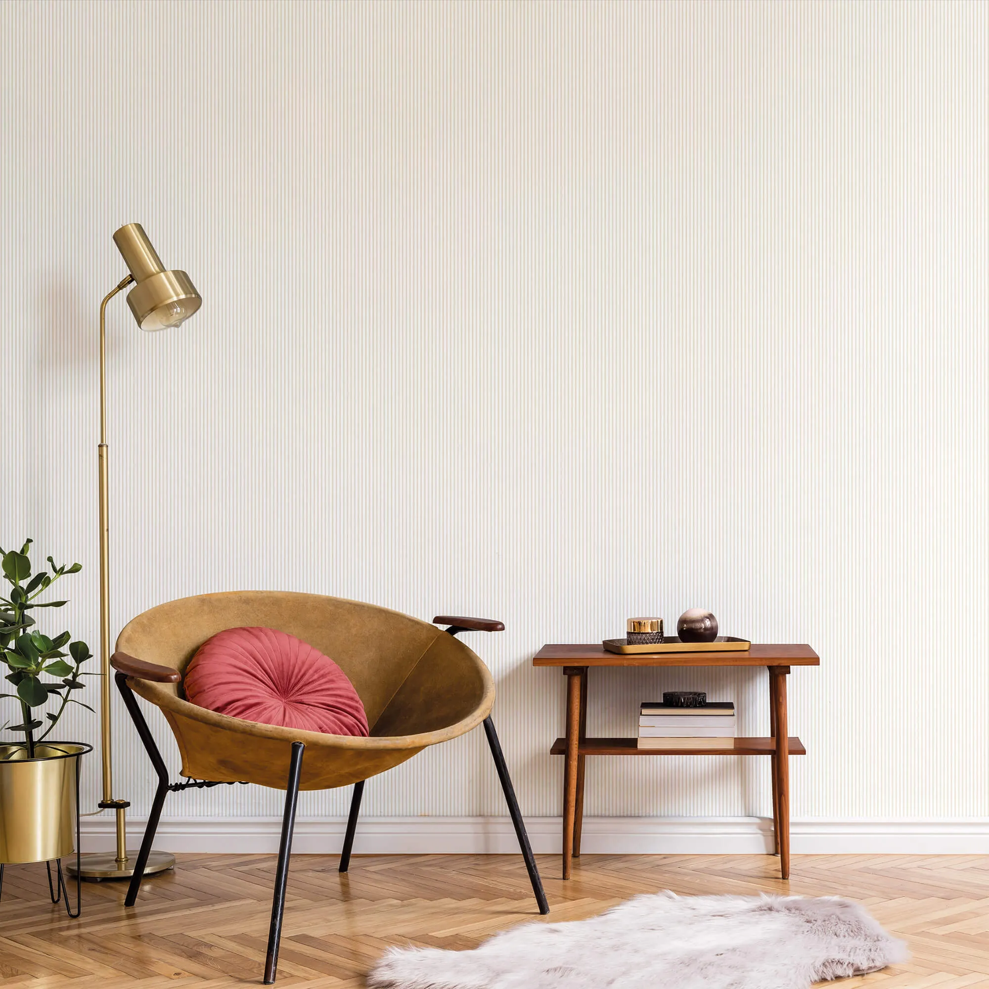 Candy Stripe Taupe Wallpaper from the Small Prints Collection