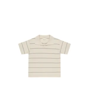 Chandler Knit Polo , Blue Stripe
