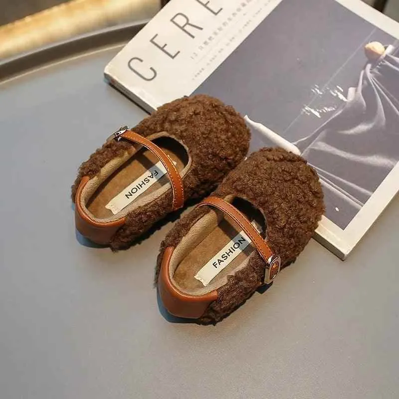 Children's Casual Shoes: Girls' Soft Cotton Plush Flats - TSS238
