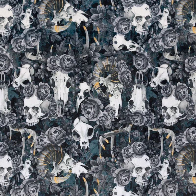 Cuddle® Prints - Memento Mori Gray Digitally Printed Yardage