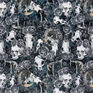 Cuddle® Prints - Memento Mori Gray Digitally Printed Yardage