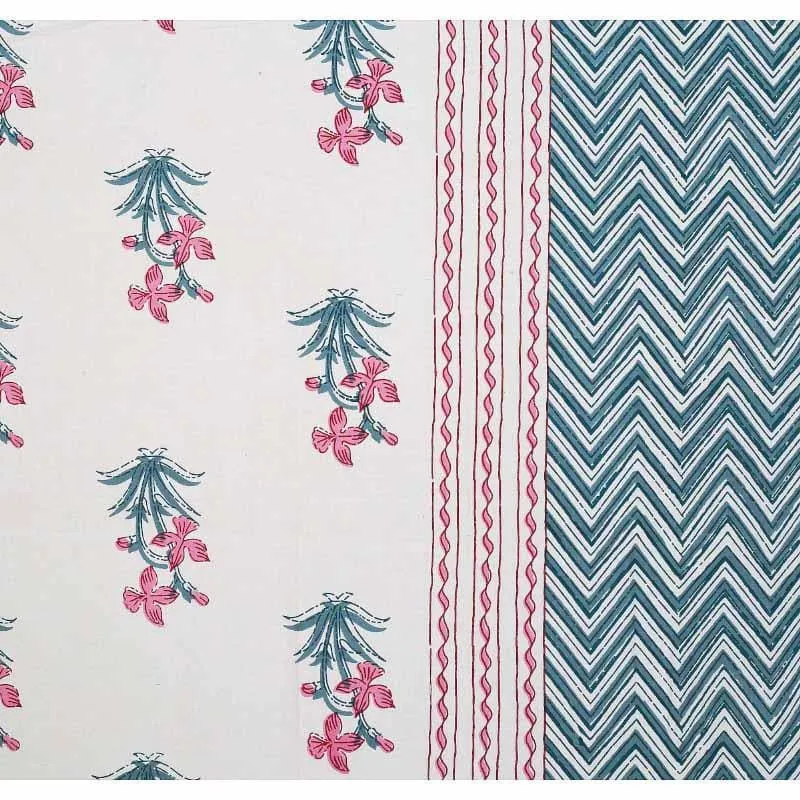 Ethnic Lakeerein Printed Bedsheet - Blue