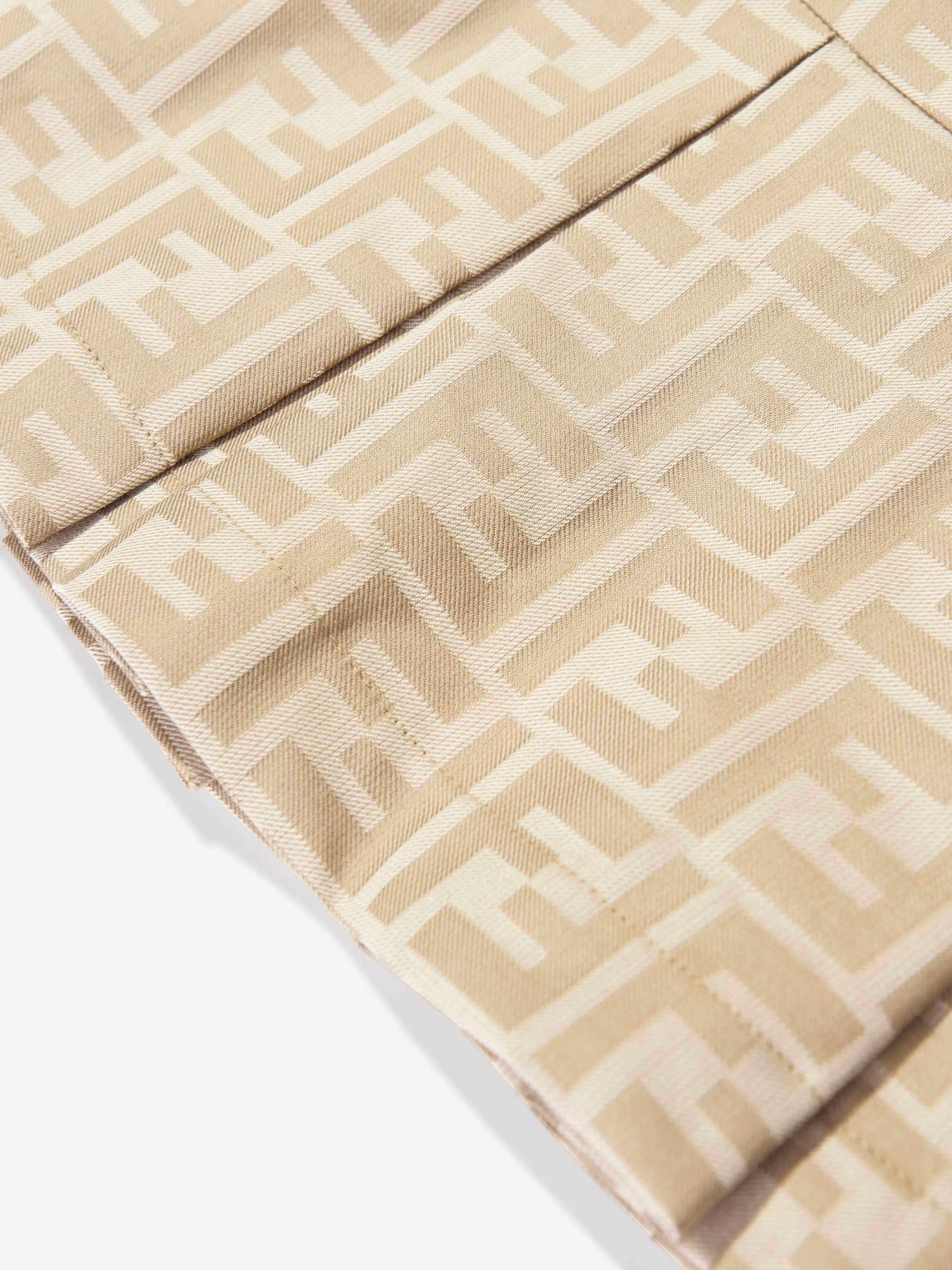 Fendi Girls FF Logo Buckle Skirt in Beige