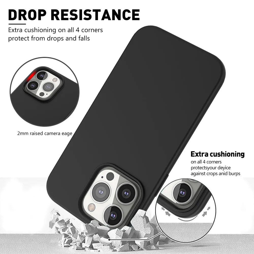 For Apple iPhone 13 Case with Built-in Screen Protector,Rugged PC Front Cover   Soft TPU Non-Slip Cover, Shockproof Full-Body Protective Case Cover - Black