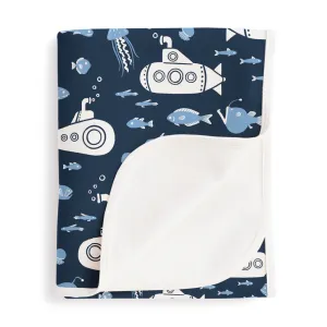 French Terry Blanket, Submarines Navy & Blue