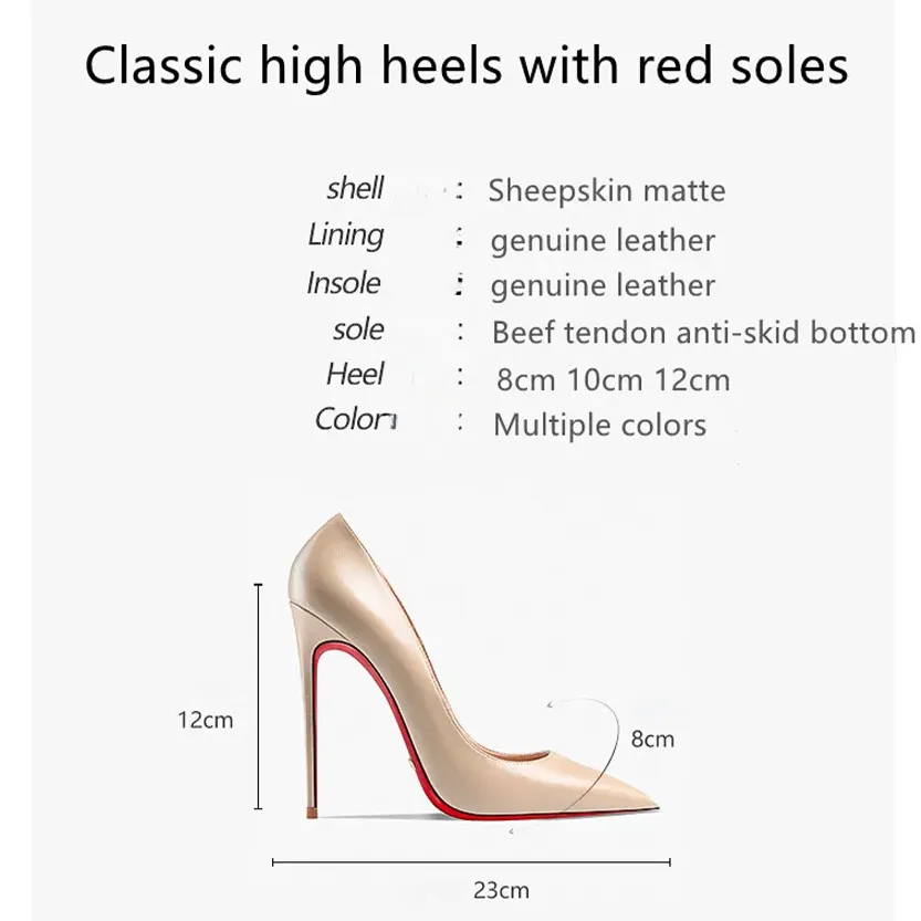 Funki Buys | Shoes | Women's Genuine Leather Red Sole Heels