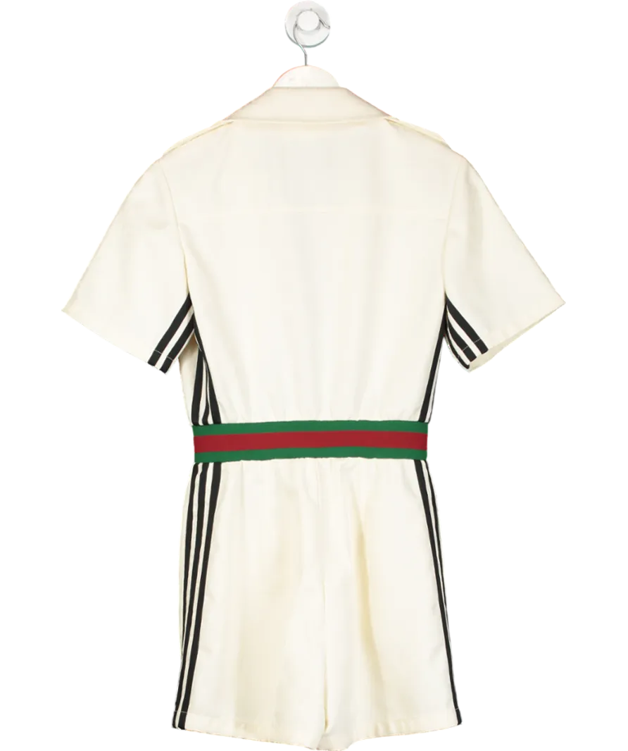 Gucci X Adidas Short Jacquard logo Jumpsuit In White UK S
