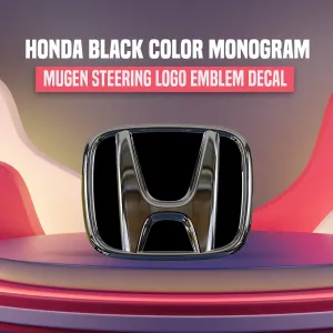 Honda Black Color Mugen Steering Logo - Emblem | Decal | Monogram | Logo