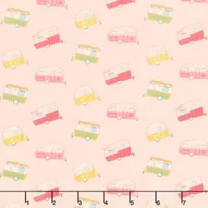 Joy in the Journey - Tossed Campers Pink Yardage
