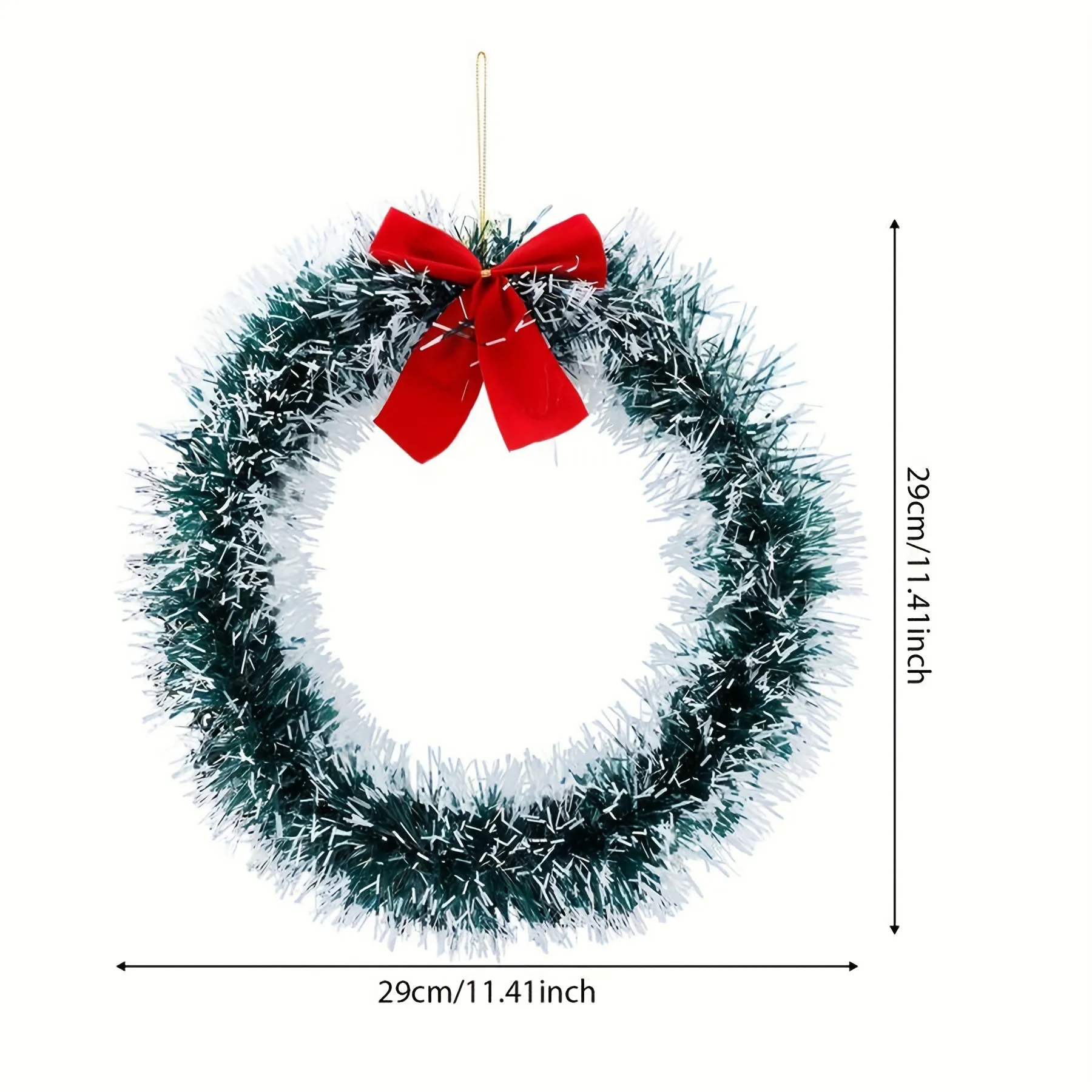 kkboxly 6pcs Christmas Wreaths with Red Bows - Classic PET Holiday Decor for Front Door, Wall & Kitchen - No Power Needed, Featherless Home & Window Accents