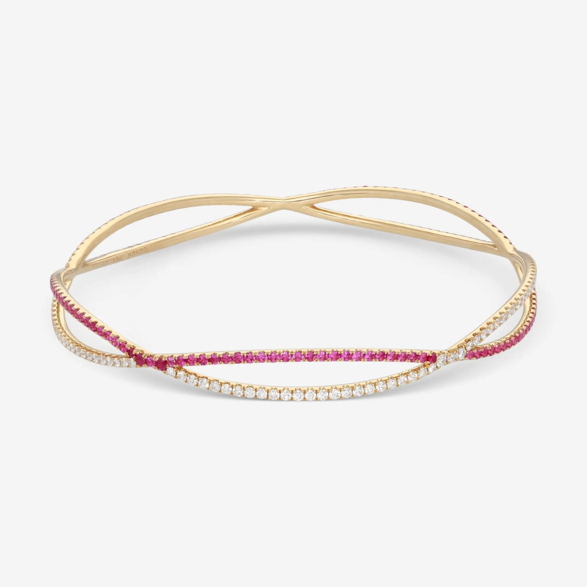 Kwiat Fidelity 18K Yellow Gold Diamond & Ruby Bangle Bracelet  15503-0-DIARUB-18KY