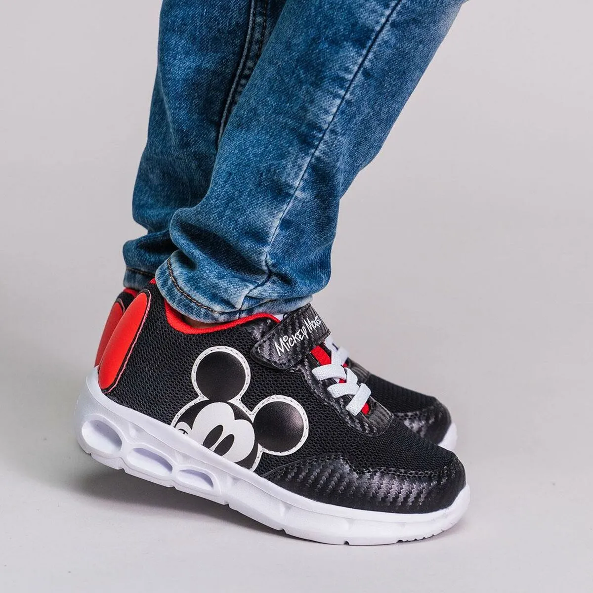 LED Trainers Mickey Mouse Black Sneaker