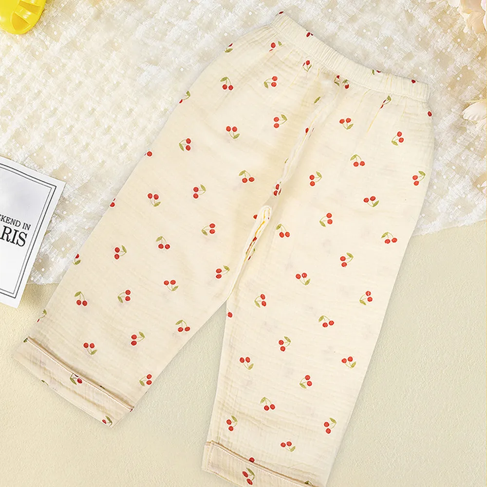 Little Surprise Box Cherry Print Soft Mulsin Organic Cotton Kids Nightsuit