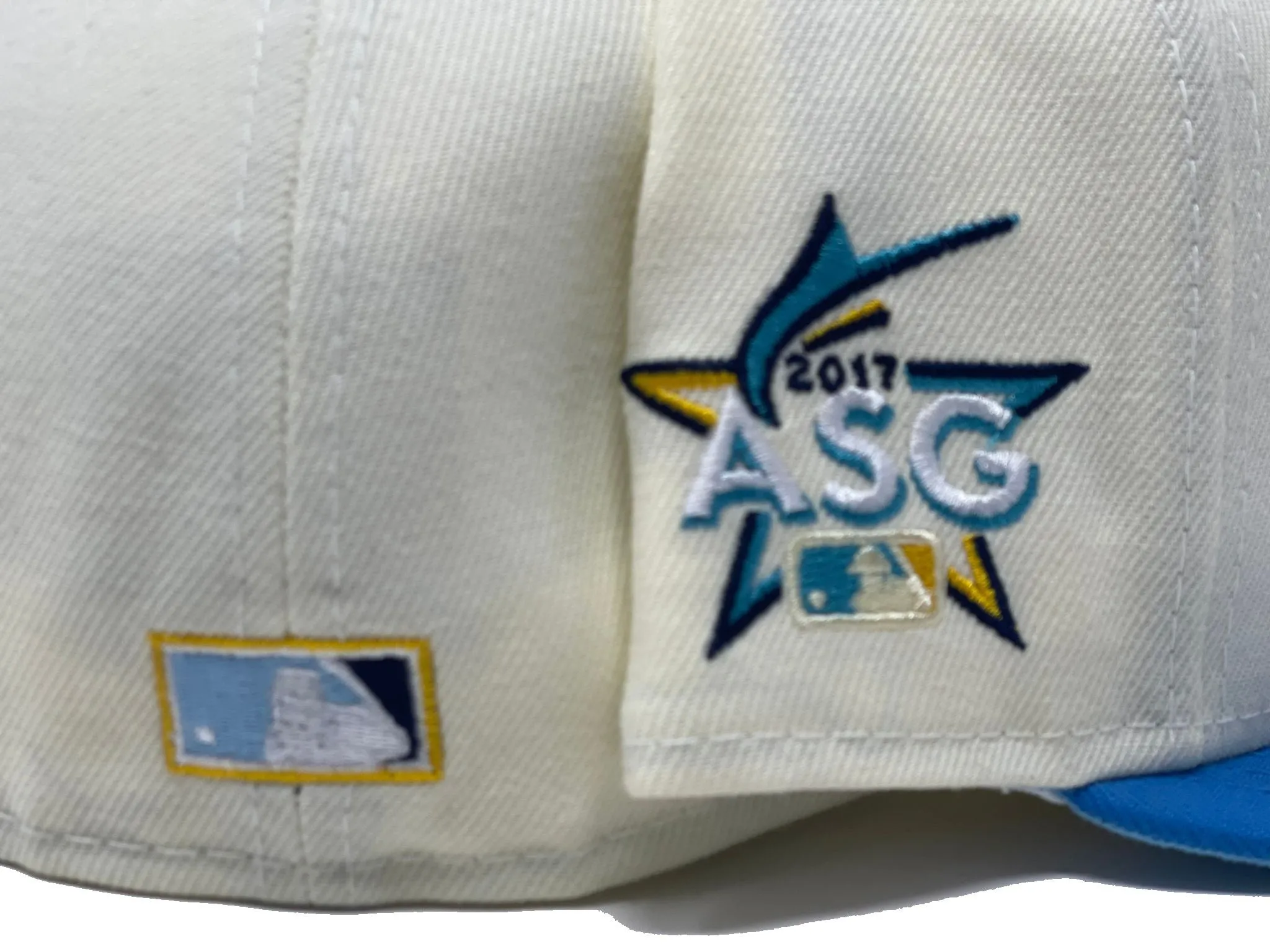 MIAMI MARLINS 2017 ALL STAR GAME BRIGHT BLUE BRIM NEW ERA FITTED HAT