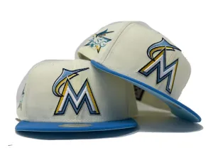 MIAMI MARLINS 2017 ALL STAR GAME BRIGHT BLUE BRIM NEW ERA FITTED HAT