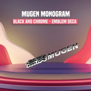 Mugen Monogram Black And Chrome - Emblem | Decal | Monogram | Logo