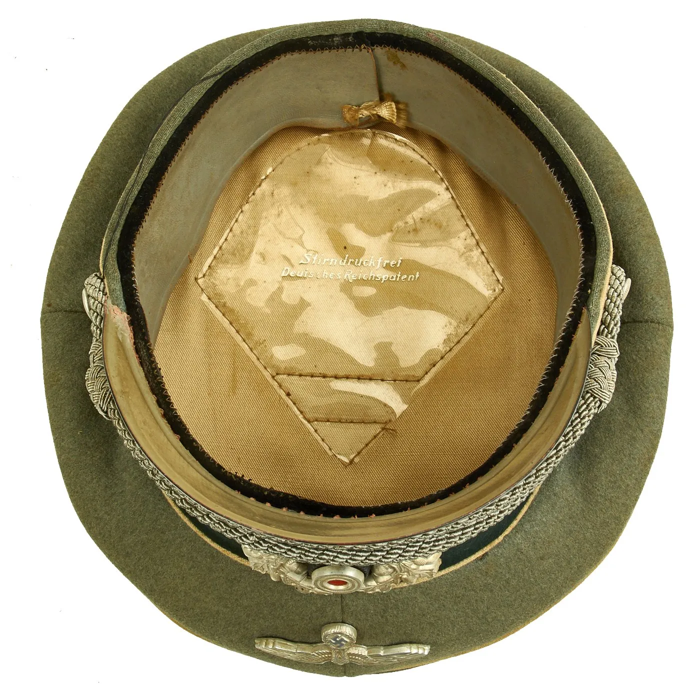 Original German WWII Army Heer Infantry Officers Schirmmütze Visor Crush Cap