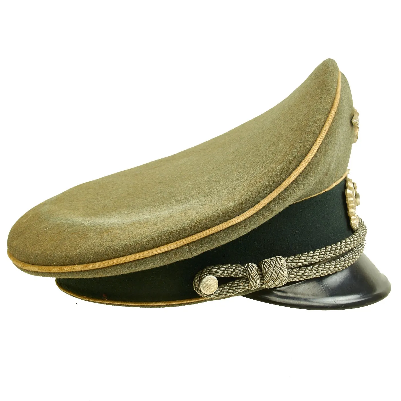 Original German WWII Army Heer Infantry Officers Schirmmütze Visor Crush Cap