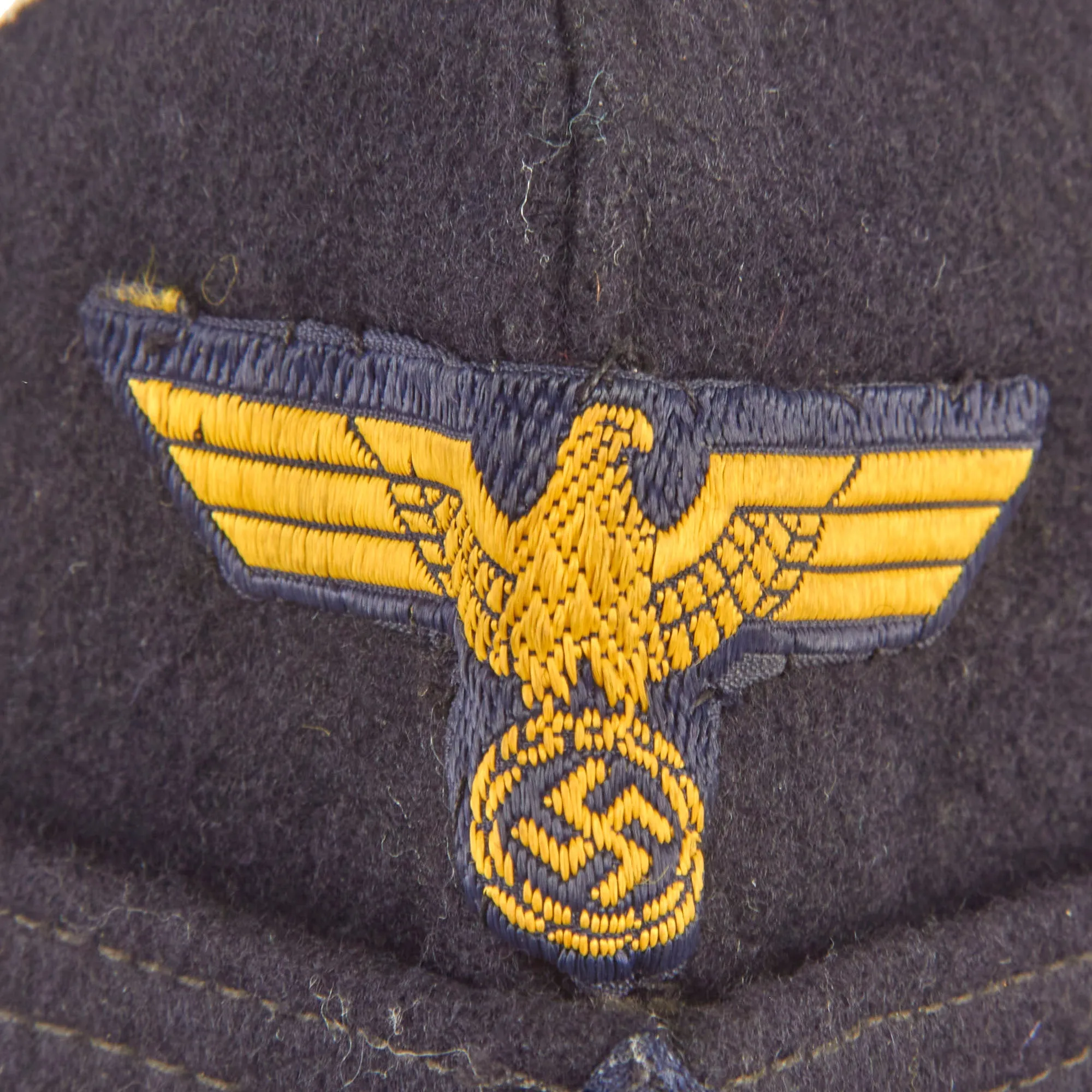 Original German WWII French-made Kriegsmarine Navy 59cm NCO M38 Overseas Cap - Schiffchen