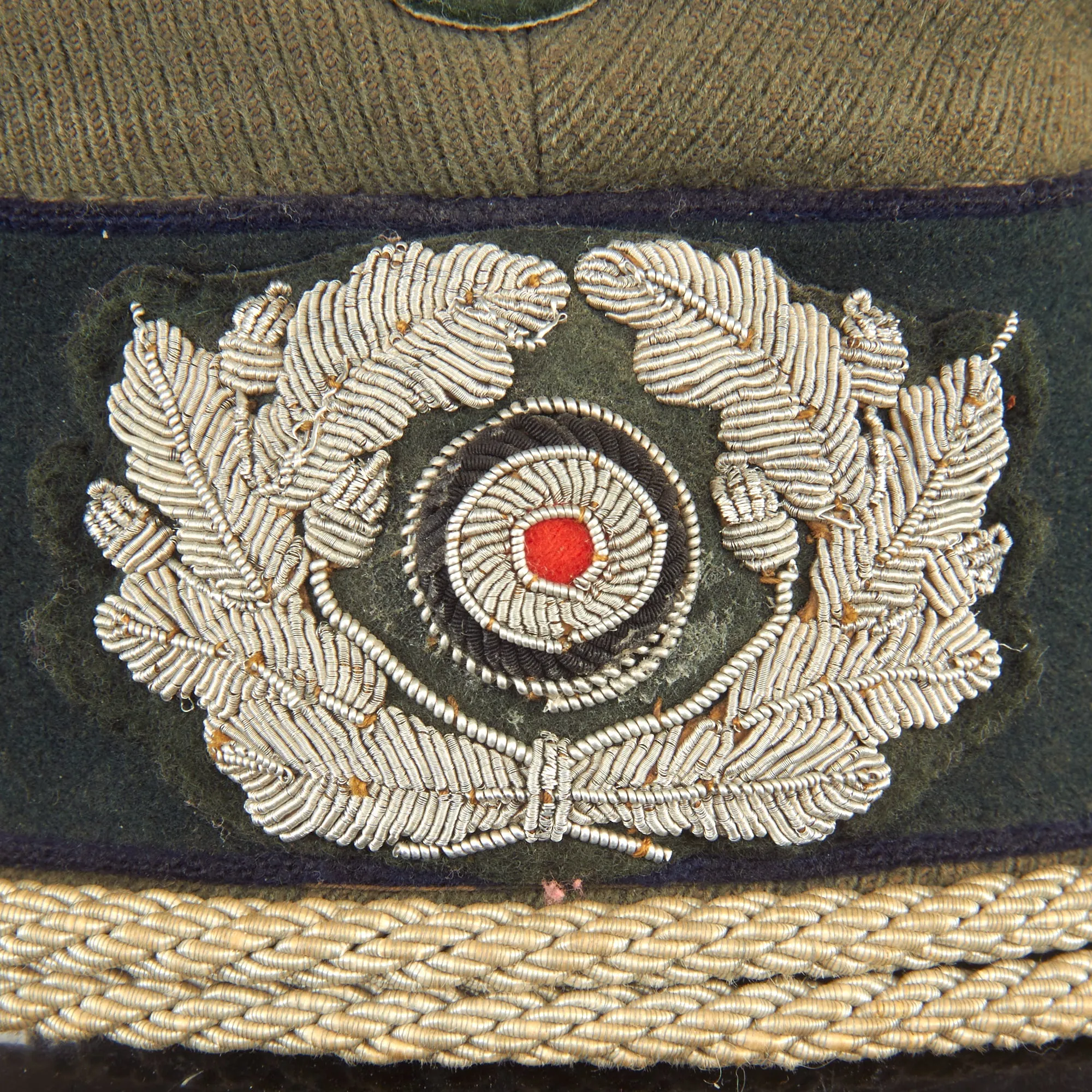 Original German WWII Heer Army Medical Officer Schirmmütze Visor Crush Cap with Embroidered Insignia
