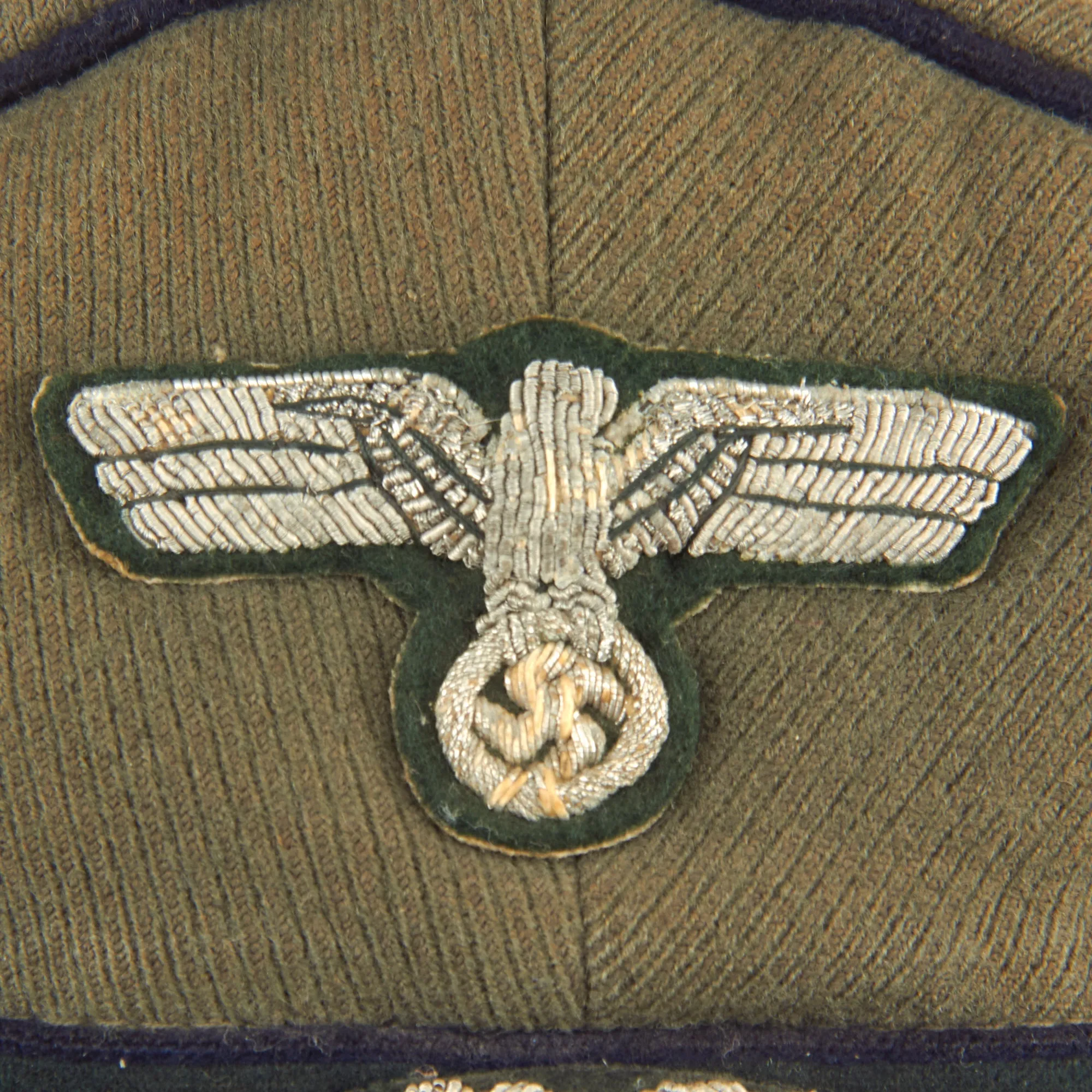 Original German WWII Heer Army Medical Officer Schirmmütze Visor Crush Cap with Embroidered Insignia