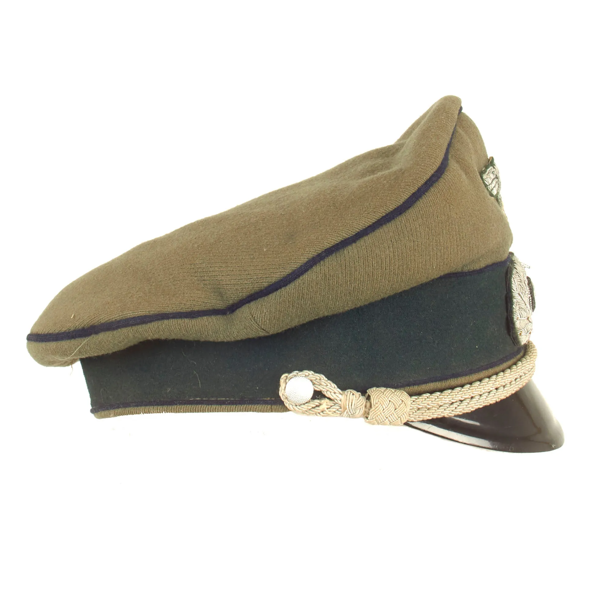 Original German WWII Heer Army Medical Officer Schirmmütze Visor Crush Cap with Embroidered Insignia