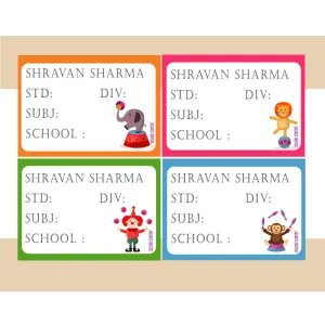 Personalised School Book Labels - Circus, Pack of 36