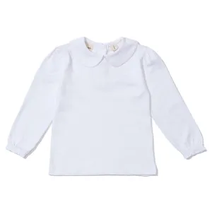 Peter Pan Collar Top L/S, White