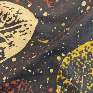 Precut of 3.0 Meters Of Black Multicolor Floral Cotton Printed Fabric