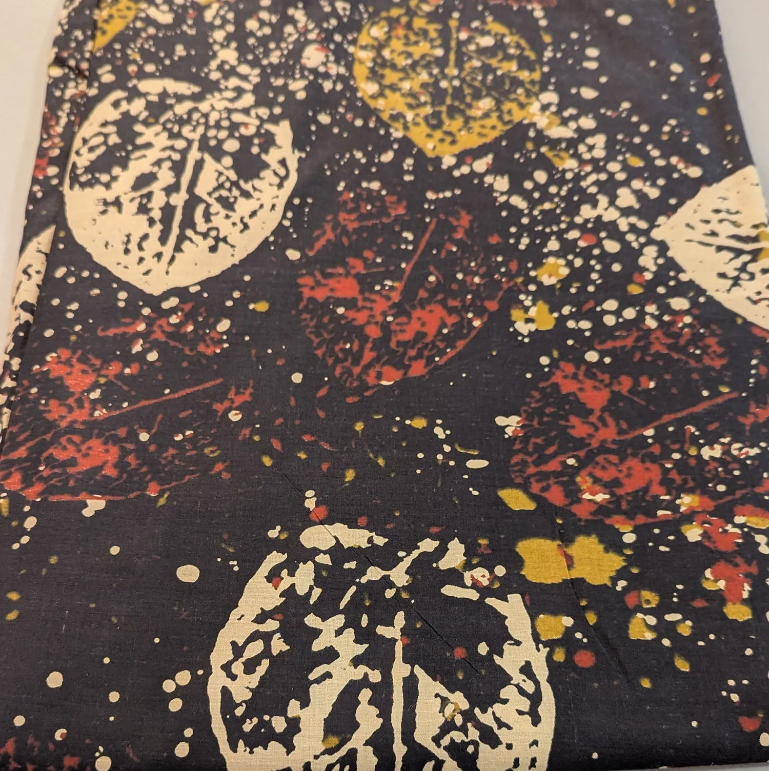 Precut of 3.0 Meters Of Black Multicolor Floral Cotton Printed Fabric