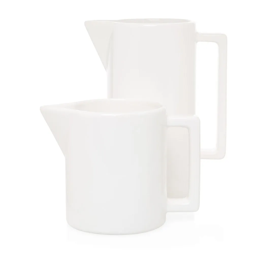 Rectangular Handled Large Ceramic Pitcher