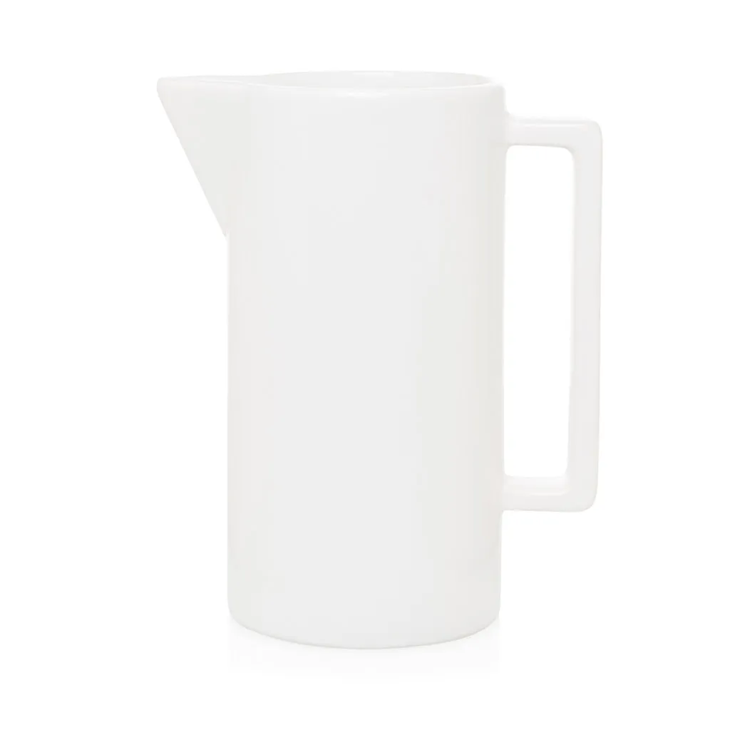 Rectangular Handled Large Ceramic Pitcher