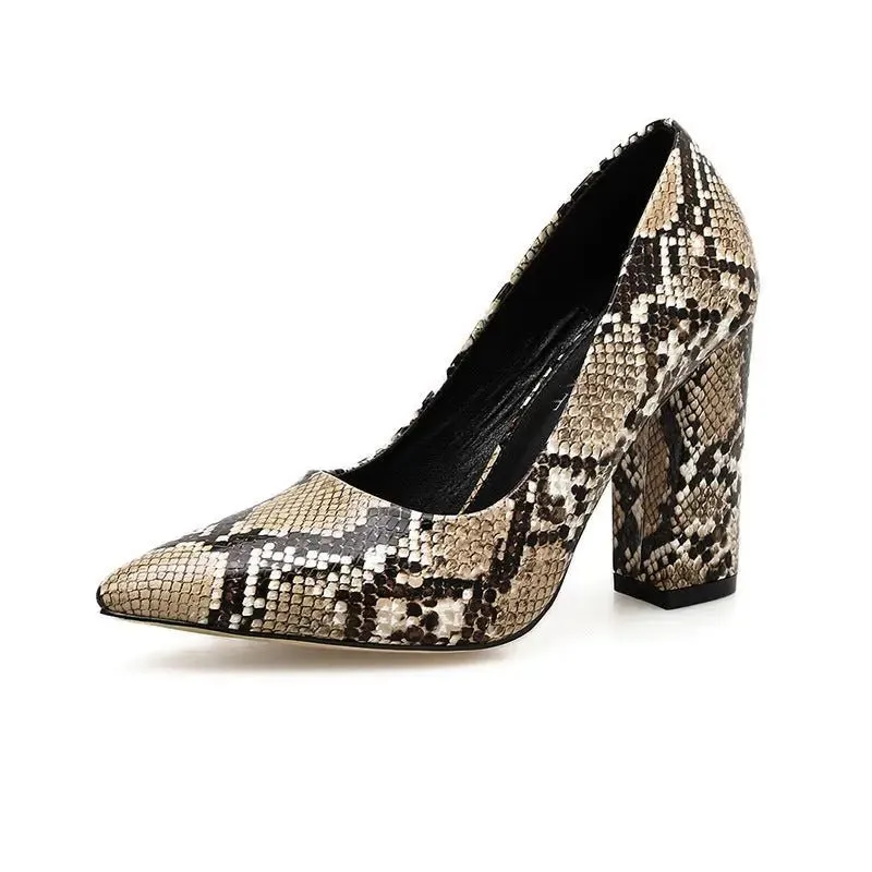 Snake Toe Women's Shoes - Elegant PU Leather Heels for Style & Comfort