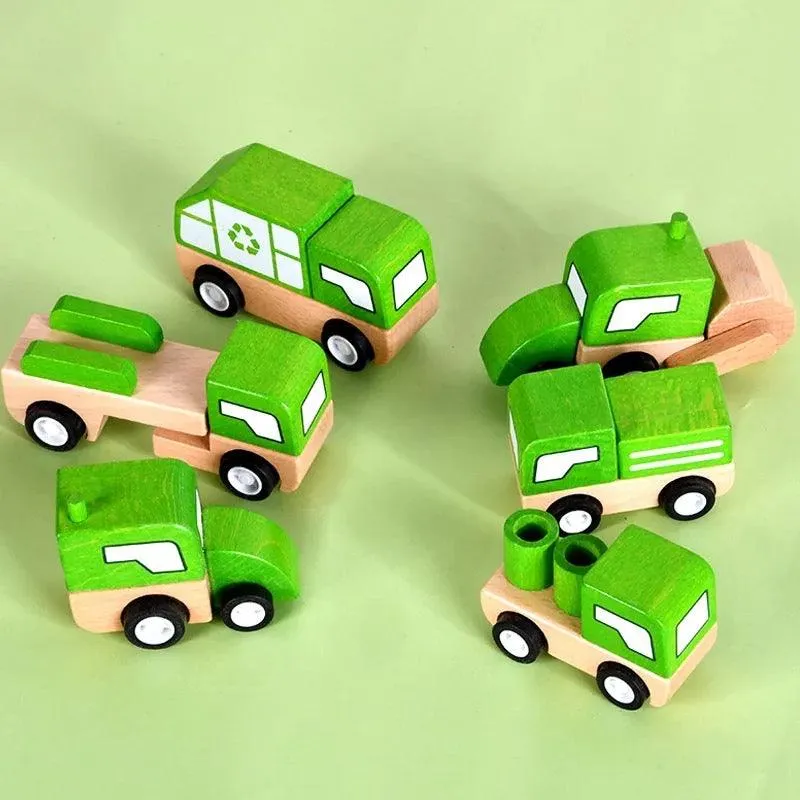 Wooden Vehicle Toy Set | 6PCS