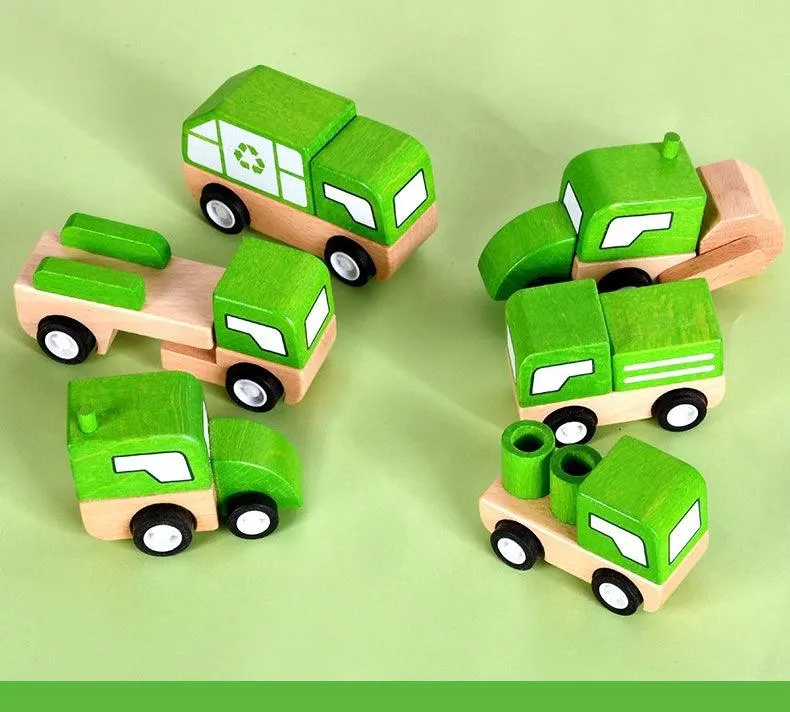Wooden Vehicle Toy Set | 6PCS
