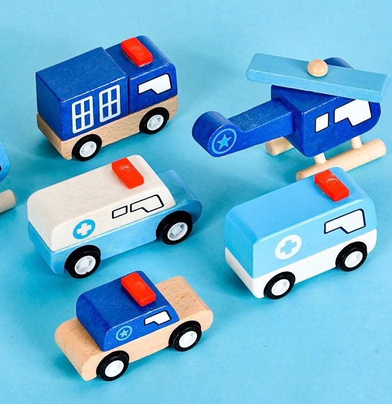 Wooden Vehicle Toy Set | 6PCS