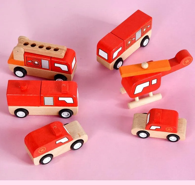 Wooden Vehicle Toy Set | 6PCS