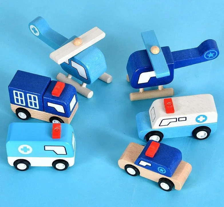 Wooden Vehicle Toy Set | 6PCS